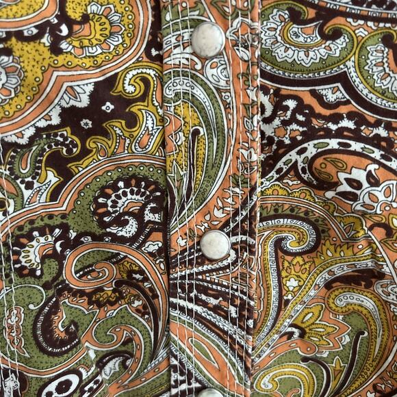 True Religion VTG Western Pearl Snap Shirt Paisley S Cowgirl Rodeo Country - Picture 4 of 10